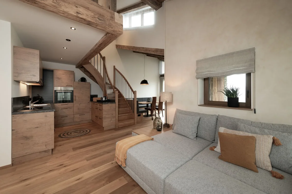 Living room and kitchen in Loft Mia
